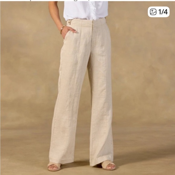 Sundance Pants - Sundance Renata Linen Trousers in Flax, NWT, 14P